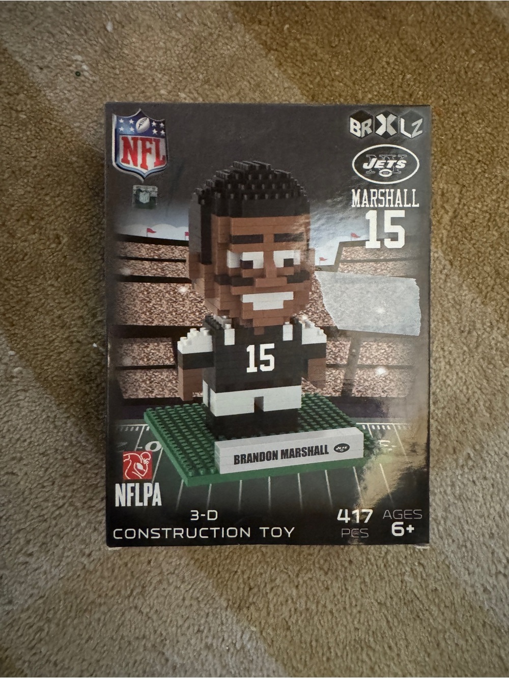 BRXLZ 3-D Construction Toy - Brandon Marshall #15 NFL Football Jets